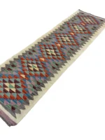 Tappeto passatoia geometrico multicolore 197x59 cm - Stile moderno e artigianale - immagine 4