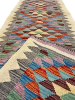 Tappeto passatoia geometrico multicolore 197x59 cm - Stile moderno e artigianale - immagine 2