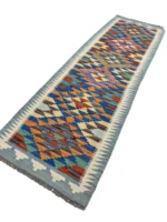 Tappeto Passatoia 197x62 cm Geometrico Multicolore – Stile Etnico Moderno per Corridoio e Cucina