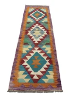 Tappeto Passatoia Geometrico 197x63 cm – Stile Orientale Colorato per Corridoio - immagine 3