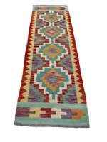 Tappeto Passatoia Geometrico 197x65 cm – Design Multicolore, Stile Tradizionale - immagine 5