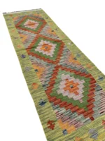 Tappeto Passatoia Geometrico 198x64 cm in Lana – Stile Orientale Colorato - immagine 3