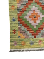 Tappeto Passatoia Geometrico 198x64 cm in Lana – Stile Orientale Colorato - immagine 2