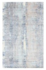 Tappeto Tencel Handloom Lusso Rettangolare Grigio Azzurro Beige – Moderno