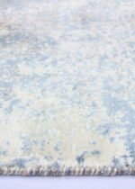 Tappeto Tencel Handloom Lusso Rettangolare Grigio Azzurro Beige – Moderno - immagine 4