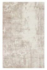 Tappeto Tencel Moderno Beige e Grigio Rettangolare – Morbido e Resistente, Design Astratto