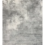 Tappeto Design Tencel Lavorato a Mano Grigio Bianco – Moderno Rettangolare Elegante