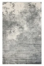 Tappeto Design Tencel Lavorato a Mano Grigio Bianco – Moderno Rettangolare Elegante