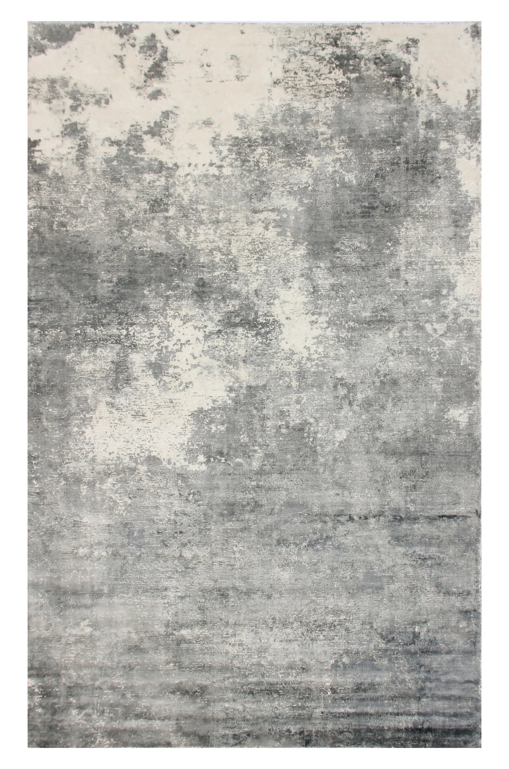 IMG 1053 Tappeto Design Tencel Lavorato a Mano Grigio Bianco – Moderno Rettangolare Elegante - immagine 1