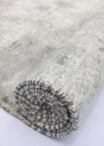 Tappeto Design Tencel Lavorato a Mano Grigio Bianco – Moderno Rettangolare Elegante - immagine 2