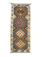 Passatoia geometrica colorata 198x65 cm – Tappeto moderno rettangolare