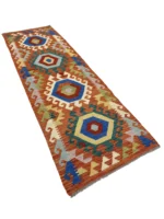 Tappeto Passatoia Geometrico 200x64 cm – Design Orientale Multicolore Moderno - immagine 7