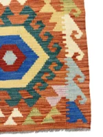 Tappeto Passatoia Geometrico 200x64 cm – Design Orientale Multicolore Moderno - immagine 3