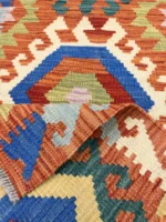 Tappeto Passatoia Geometrico 200x64 cm – Design Orientale Multicolore Moderno - immagine 2