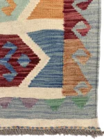 Tappeto Kilim Geometrico Multicolore 201x62 cm – Stile Artigianale Moderno - immagine 4