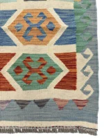 Tappeto Kilim Geometrico Multicolore 201x62 cm – Stile Artigianale Moderno - immagine 3
