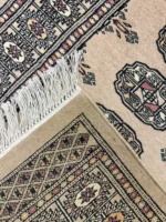 Tappeto Bukhara 95x64 cm Annodato a Mano – Tappeto Orientale Beige Tradizionale - immagine 6