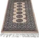 Tappeto Bukhara 95x64 cm Annodato a Mano – Tappeto Orientale Beige Tradizionale