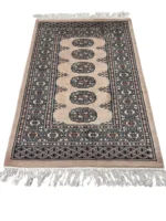 Tappeto Bukhara 95x64 cm Annodato a Mano – Tappeto Orientale Beige Tradizionale