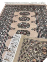 Tappeto Bukhara 95x64 cm Annodato a Mano – Tappeto Orientale Beige Tradizionale - immagine 2