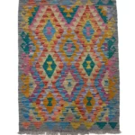 Tappeto Kilim 116x85 cm Tessuto a Mano – Tappeto Multicolore Stile Etnico