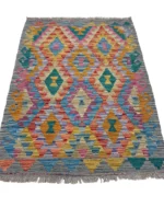 Tappeto Kilim 116x85 cm Tessuto a Mano – Tappeto Multicolore Stile Etnico - immagine 5