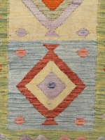Tappeto Kilim 120x81 cm Artigianale Multicolore in Lana – Stile Etnico - immagine 4