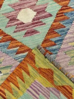 Tappeto Kilim 121x75 cm Artigianale Multicolore in Lana – Stile Etnico - immagine 2