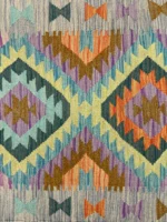 Tappeto Kilim 122x80 cm Artigianale Multicolore in Lana – Stile Etnico - immagine 7