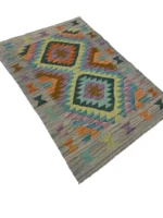 Tappeto Kilim 122x80 cm Artigianale Multicolore in Lana – Stile Etnico - immagine 3