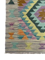 Tappeto Kilim 122x80 cm Artigianale Multicolore in Lana – Stile Etnico - immagine 2