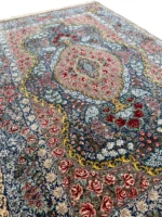 Tappeto Qum Seta Persiano 150x102 cm Annodato a Mano Certificato - immagine 9