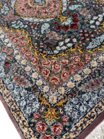 Tappeto Qum Seta Persiano 150x102 cm Annodato a Mano Certificato - immagine 7