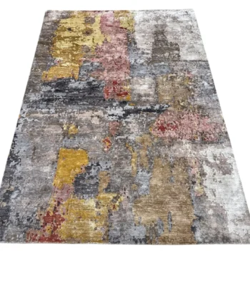 tappeto moderno astratto in seta di bamboo