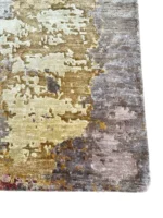 Tappeto moderno astratto in seta di bamboo 242x167 cm beige tortora - immagine 6