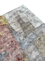 Tappeto moderno astratto in seta di bamboo 242x167 cm beige tortora - immagine 4