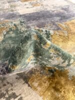 Tappeto Moderno Astratto in Bambù e Seta 244x201 cm per Soggiorno - immagine 2