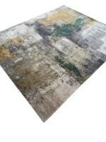 Tappeto Moderno Astratto in Bambù e Seta 244x201 cm per Soggiorno - immagine 8