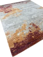 Tappeto Moderno Astratto 300x252 cm in Bambù e Seta per Soggiorno - immagine 4