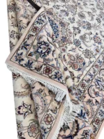 Tappeto Nain 9 Fili Persiano 251x162 cm Crema e Blu – Iran - immagine 2