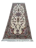 Passatoia Persiana Floreale Crema 220x81 cm – Tappeto Orientale Elegante Annodato a Mano - immagine 7