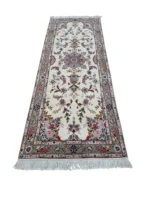 Passatoia Persiana Floreale Crema 220x81 cm – Tappeto Orientale Elegante Annodato a Mano - immagine 6