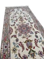 Passatoia Persiana Floreale Crema 220x81 cm – Tappeto Orientale Elegante Annodato a Mano - immagine 3
