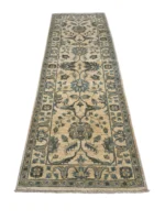 Passatoie per Ingresso Eleganti – Passatoia Afghanistan 244x83 cm Floreale Crema e Blu-Grigio - immagine 6