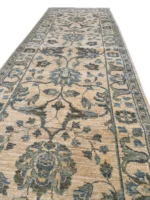 Passatoie per Ingresso Eleganti – Passatoia Afghanistan 244x83 cm Floreale Crema e Blu-Grigio - immagine 4