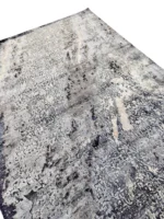 Tappeto Decor Bambù e Seta 240x170 cm Astratto Grigio e Blu - immagine 3