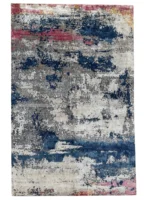 Tappeto Decor Bambu Seta 300x200 cm Astratto Blu Grigio e Rosa - immagine 9