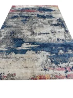 Tappeto Decor Bambu Seta 300x200 cm Astratto Blu Grigio e Rosa - immagine 6