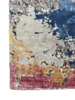 Tappeto Decor Bambu Seta 300x200 cm Astratto Blu Grigio e Rosa - immagine 3