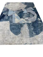 Tappeto Decor Bambu Seta 300x200 cm Astratto Blu Grigio e Beige - immagine 8